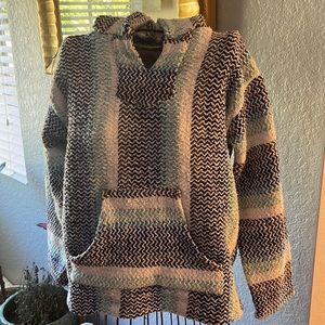 Earth Ragz Woven poncho style hoodie Rare Color pistachio